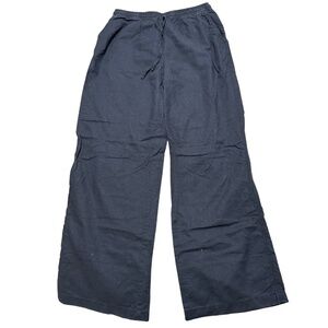 Black Linen Blend H&M Drawstring Pants